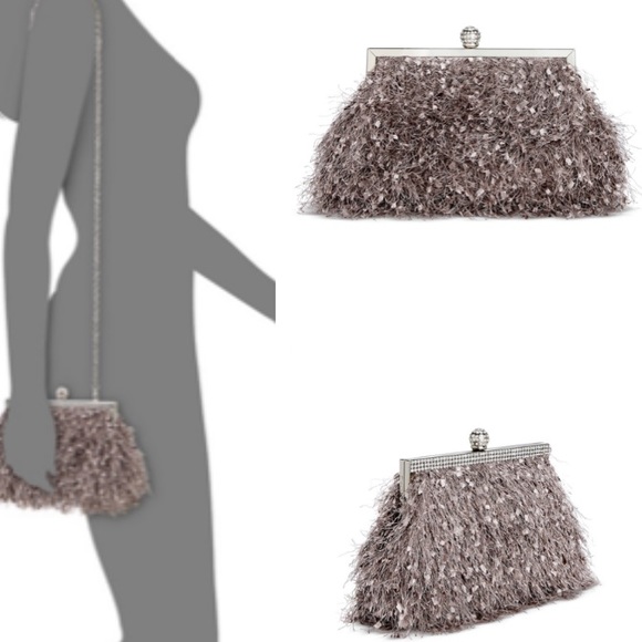 NWT INC Fuzzy Pouch Clutch - Picture 2 of 6